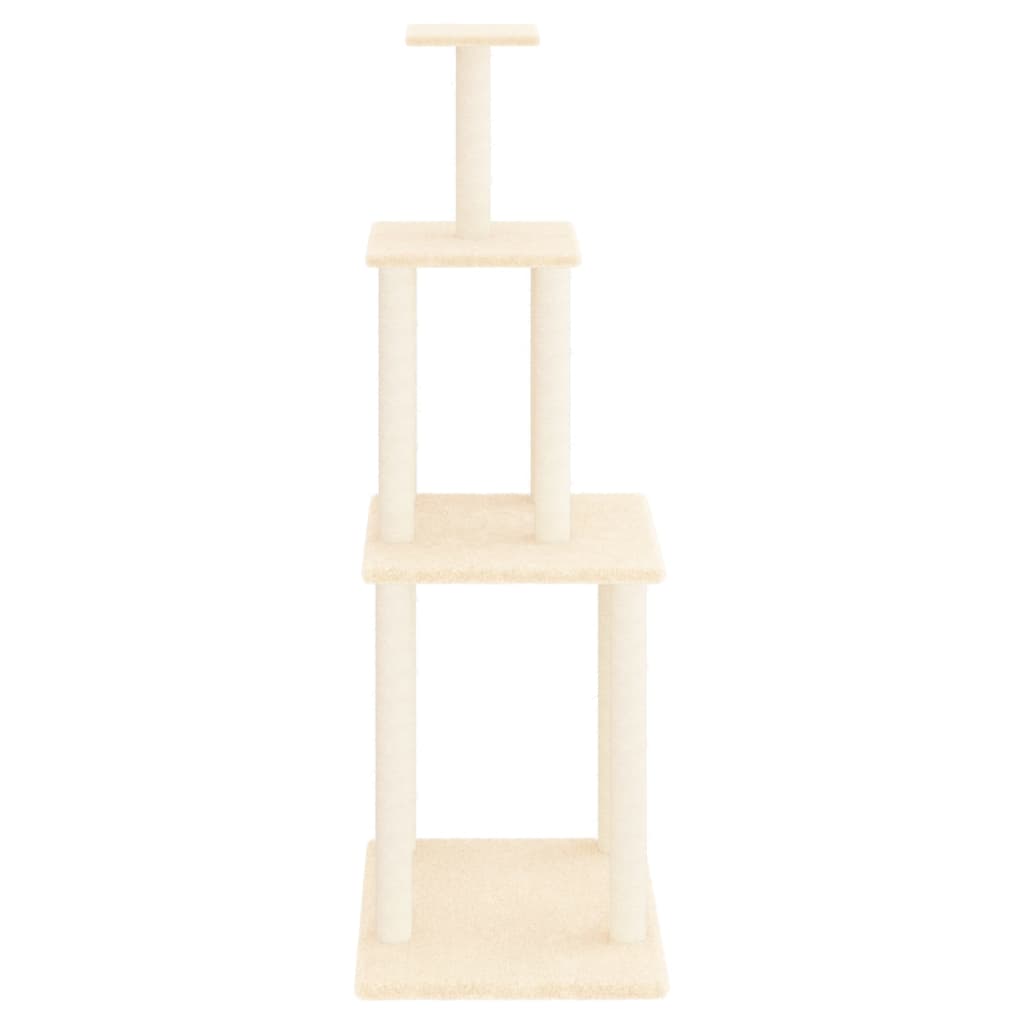 NNEVL Cat Tree with Sisal Scratching Posts Cream 149 cm - Furr-Reel