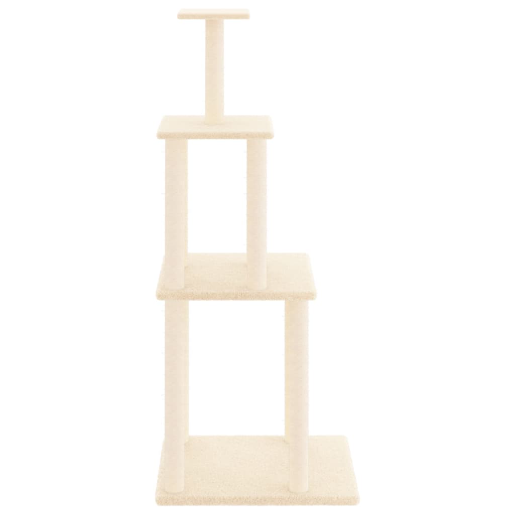 NNEVL Cat Tree with Sisal Scratching Posts Cream 149 cm - Furr-Reel