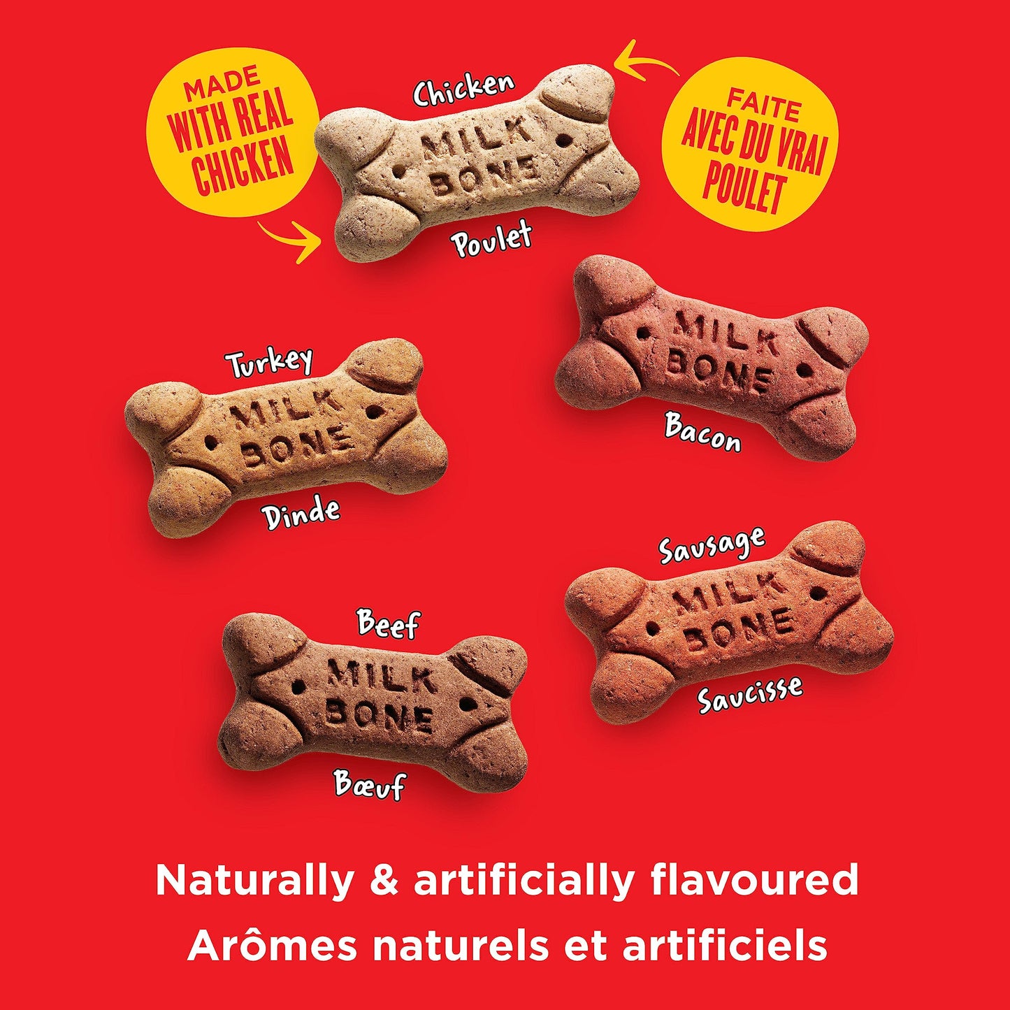 Milk-Bone Flavour Snacks Dog Biscuits Medium Sized Dog Treats, Assorted Flavours, 6.5kg Box