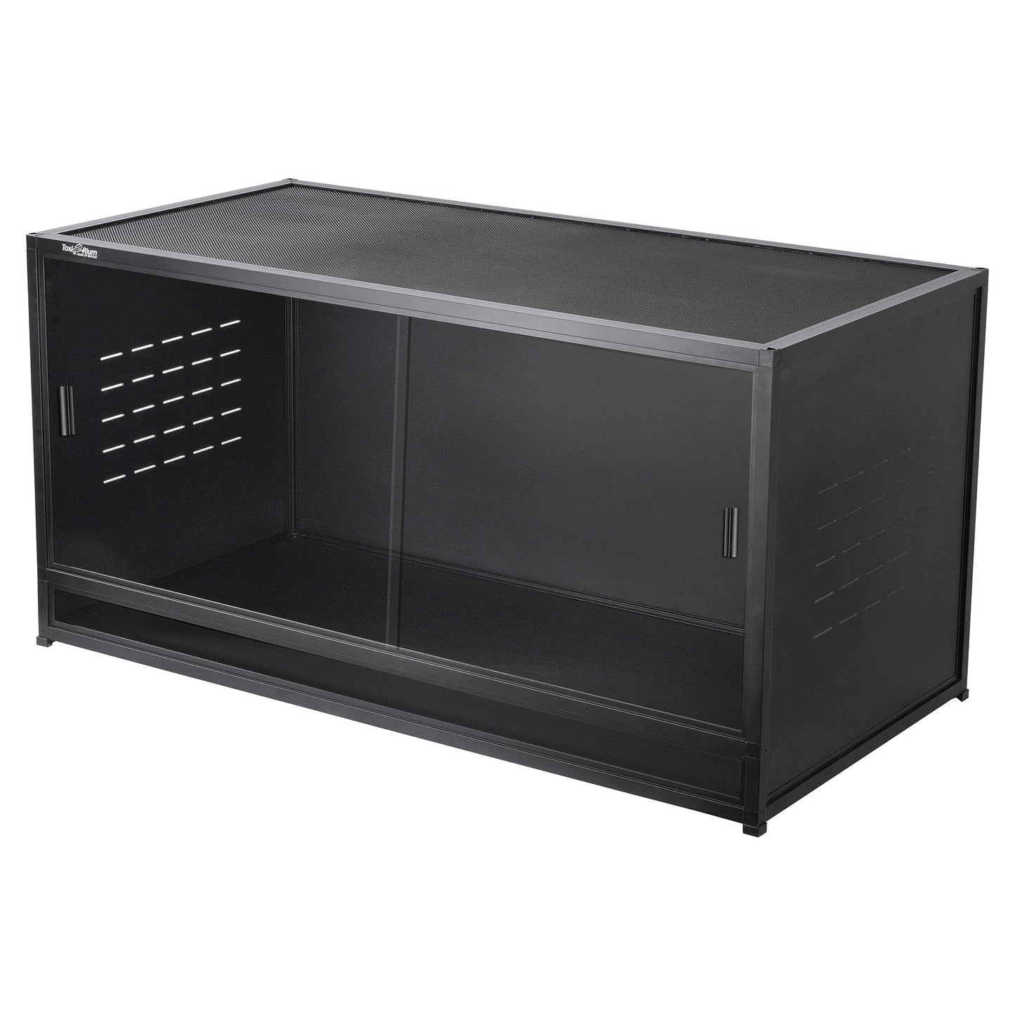 PVC Reptile Enclosure 44''x20''x20'' Stackable ToxiRium Large Reptile Terrarium 76 Gallons for Bearded Dragon Gecko Lizard Snake, Wide Breeding Vivarium Area with Sliding Doors Lock-2pcs with spacers