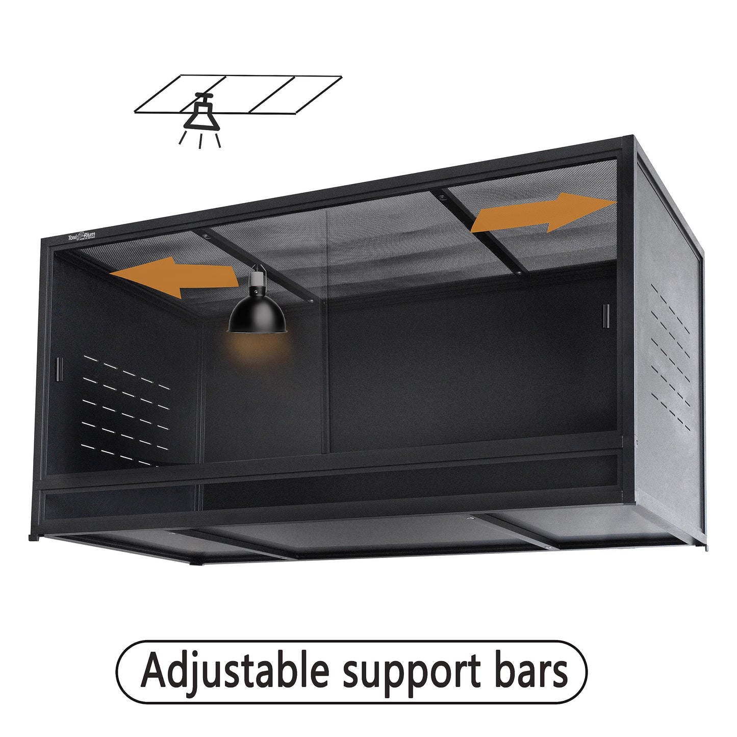 PVC Reptile Enclosure 44''x20''x20'' Stackable ToxiRium Large Reptile Terrarium 76 Gallons for Bearded Dragon Gecko Lizard Snake, Wide Breeding Vivarium Area with Sliding Doors Lock-2pcs with spacers