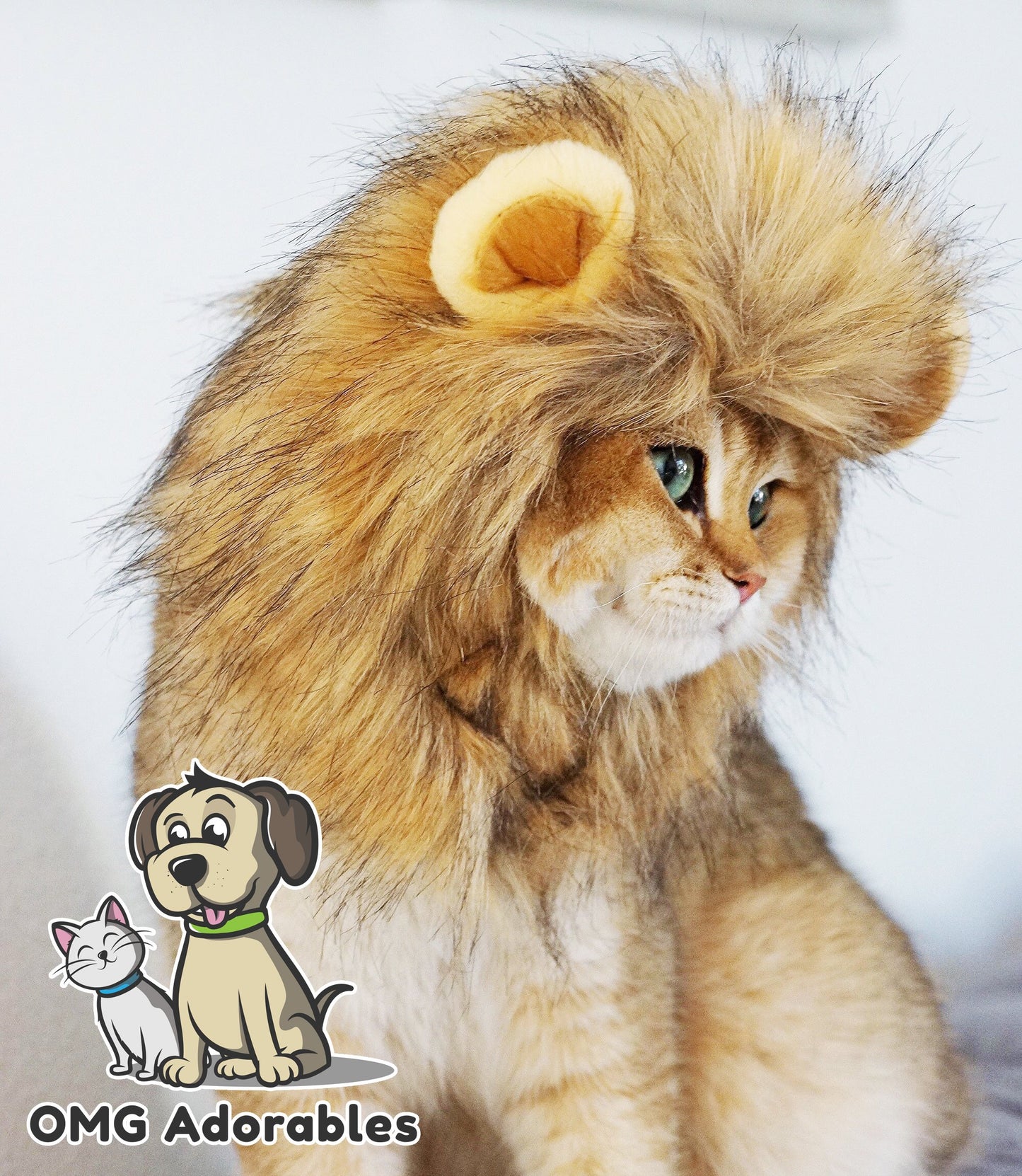 OMG Adorables Lion Mane Costume Cats | Soft, Furry Pet Wig Cute Ears | Fits Adult Felines Small Dogs | Pet Friendly Clothing Accessories