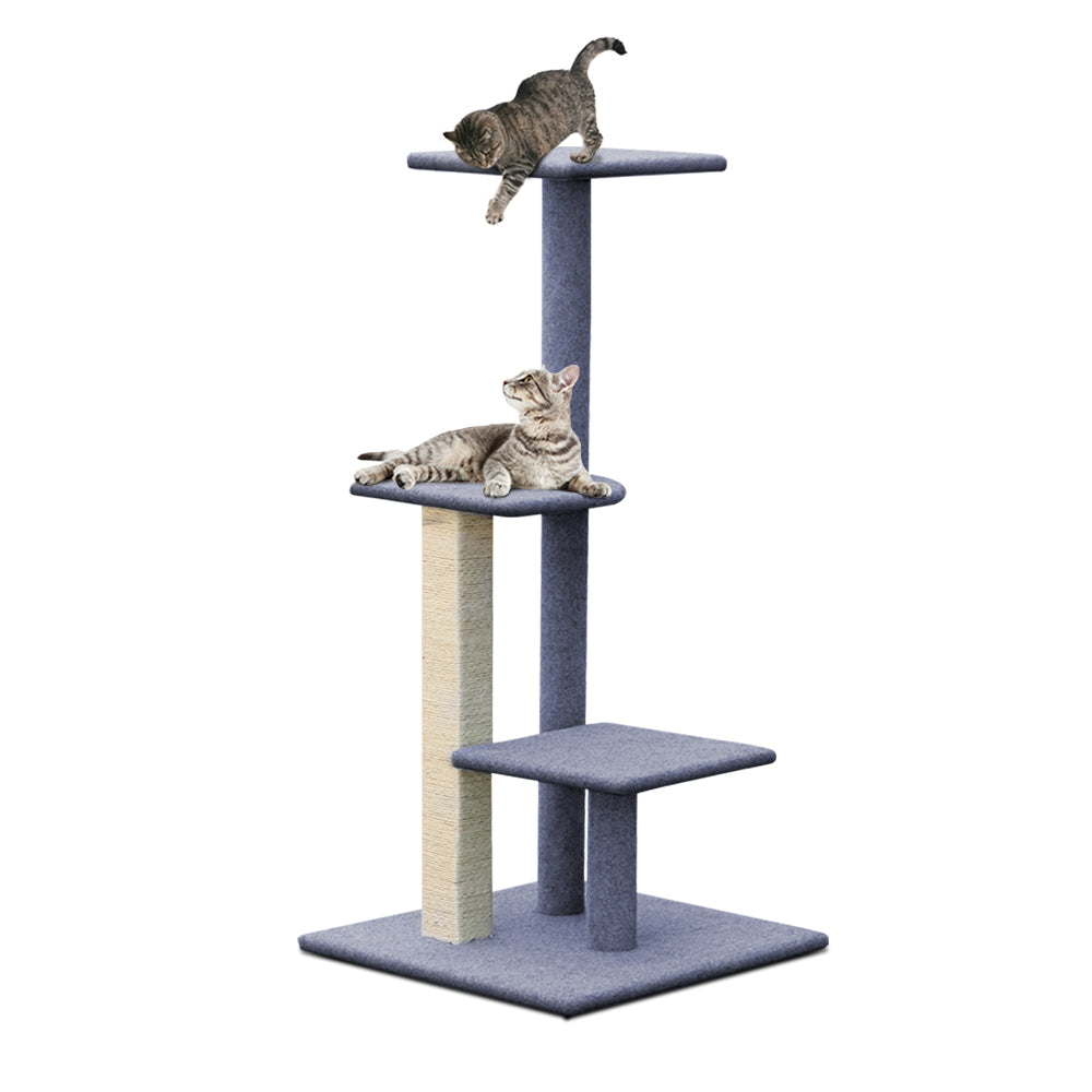 NNEDSZ Cat Tree 124cm Trees Scratching Post Scratcher Tower Condo House Furniture Wood Steps - Furr-Reel