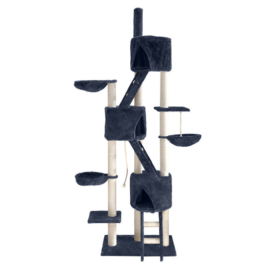 NNEDSZ Cat Tree 244cm Trees Scratching Post Scratcher Tower Condo House Furniture Wood - Furr-Reel