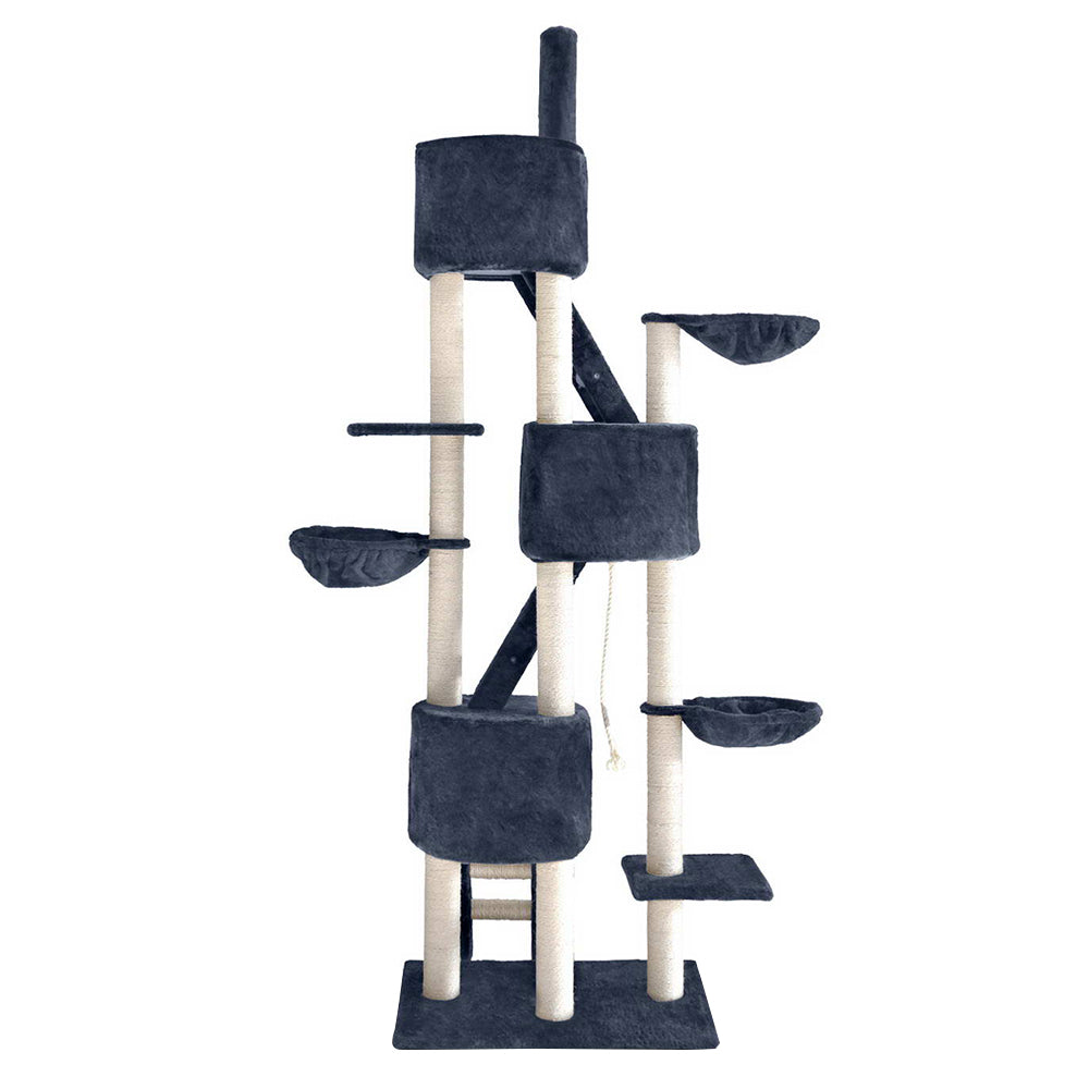 NNEDSZ Cat Tree 244cm Trees Scratching Post Scratcher Tower Condo House Furniture Wood - Furr-Reel