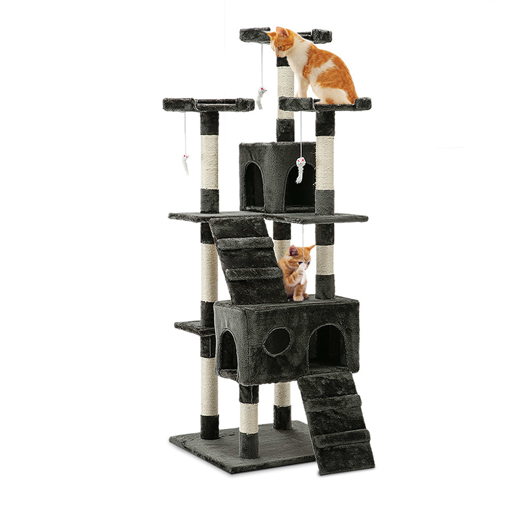 NNEDSZ Cat Tree 180cm Trees Scratching Post Scratcher Tower Condo House Furniture Wood - Furr-Reel