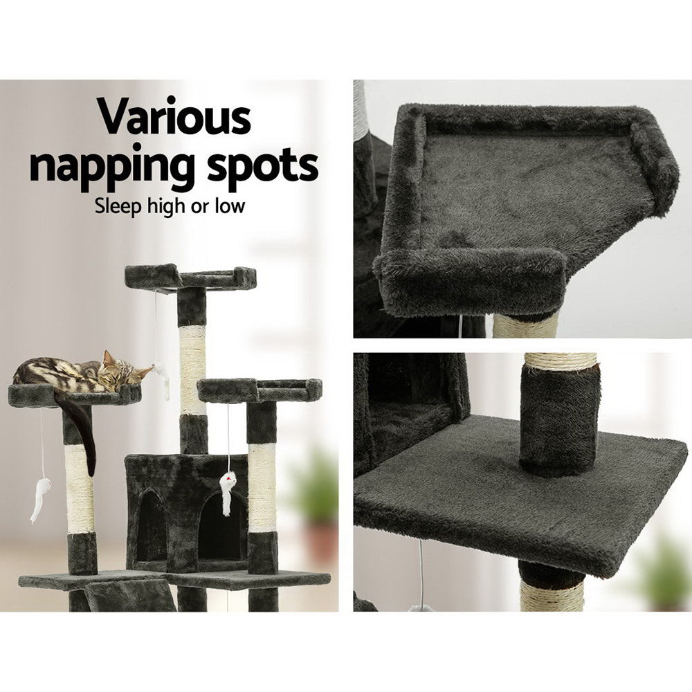 NNEDSZ Cat Tree 180cm Trees Scratching Post Scratcher Tower Condo House Furniture Wood - Furr-Reel