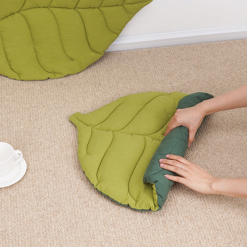 NNEDSZ 1 Pcs Yellow Leaf-Shaped Pet Sleeping Mat - Durable Dog Floor Pad & Cat Bed for Sleeping and Playtime - Furr-Reel