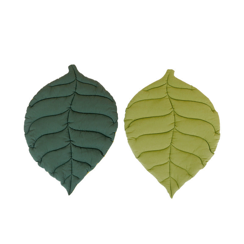 NNEDSZ 1 Pcs Yellow Leaf-Shaped Pet Sleeping Mat - Durable Dog Floor Pad & Cat Bed for Sleeping and Playtime - Furr-Reel