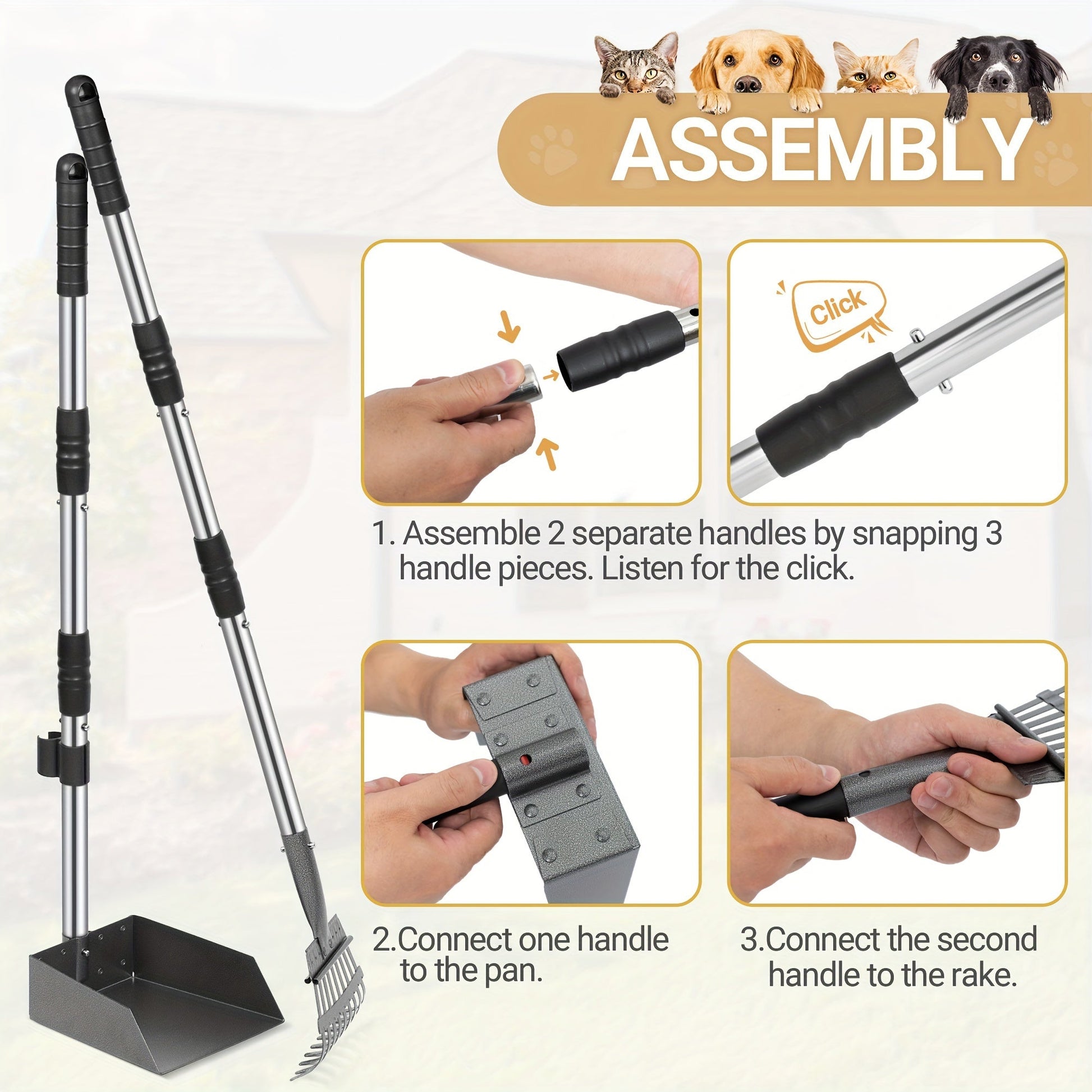 NNETM Dog Pooper Stainless Steel Scooper Set - Furr-Reel