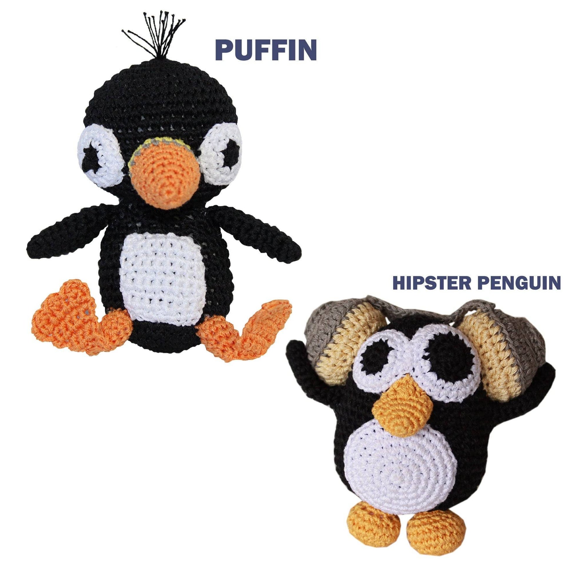 Knit Knacks Organic Cotton Pet & Dog, Puffin or Hipster Penguin - Furr-Reel