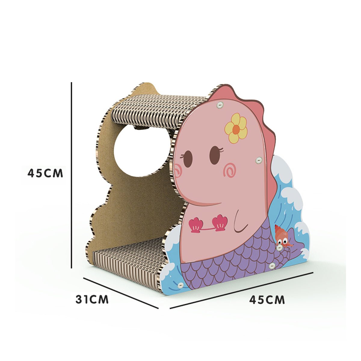Little Dinosaur Pink Cat Scratching Board - Furr-Reel