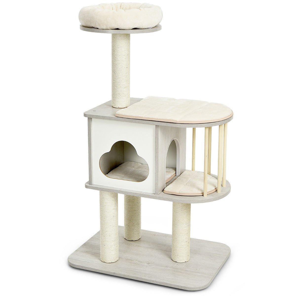 NNECW Modern Cat Tower with Platform Scratching Posts for Kittens and Cats - Furr-Reel